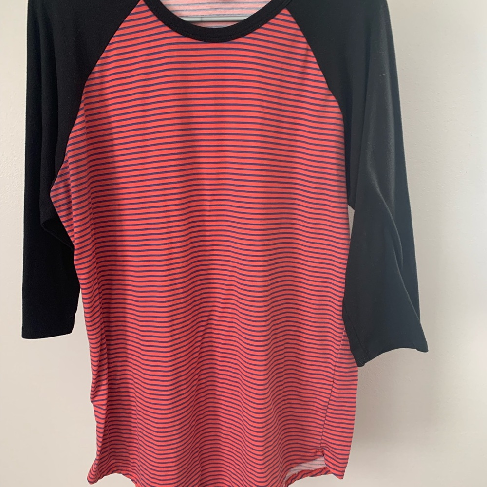 LuLa Roe Baseball Style Striped Tee - Picture 3 of 16
